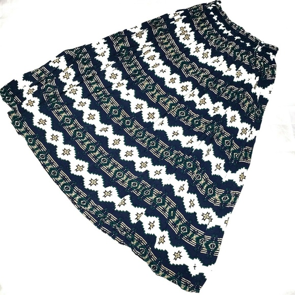 Southwestern Western Print Boho Peasant Skirt - Picture 1 of 7